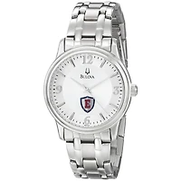 Men's Bulova  Silver Eastern Connecticut State Warriors Stainless Steel Quartz Watch