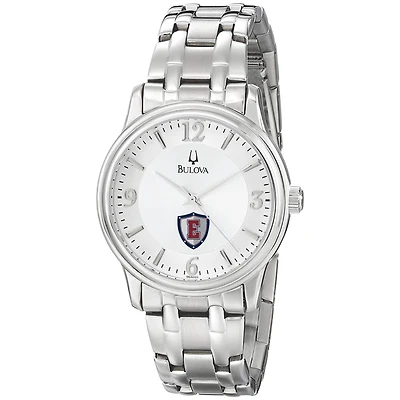 Men's Bulova  Silver Eastern Connecticut State Warriors Stainless Steel Quartz Watch