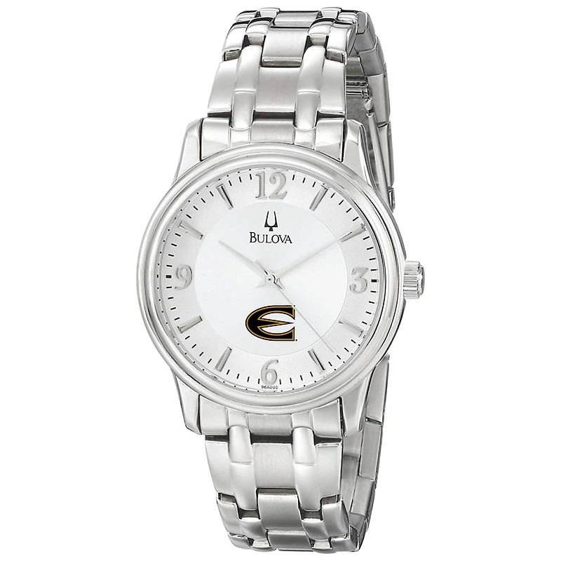 Men's Bulova Silver Emporia State Hornets Stainless Steel Quartz Watch