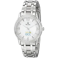 Men's Bulova  Silver SUNY Genesee Community College Stainless Steel Quartz Watch