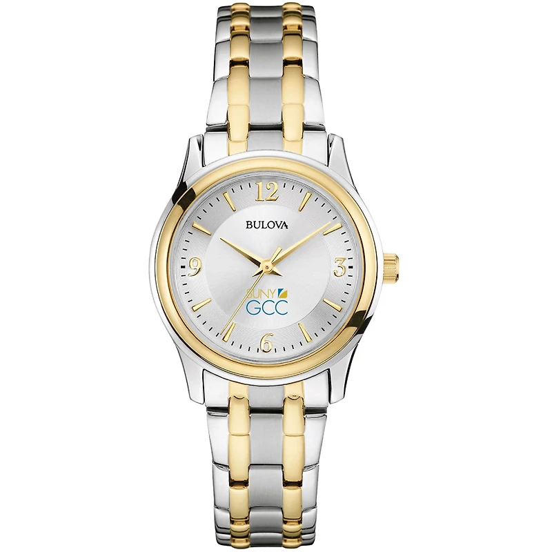 Women's Bulova Silver/Gold SUNY Genesee Community College Two-Tone Stainless Steel Watch