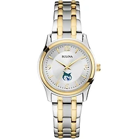 Women's Bulova  Silver/Gold Georgia College Bobcats Two-Tone Stainless Steel Watch