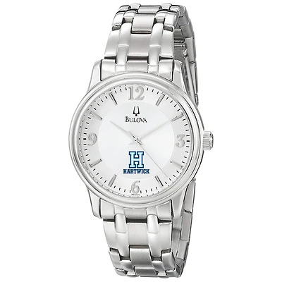 Men's Bulova  Silver Hartwick College Hawks Stainless Steel Quartz Watch