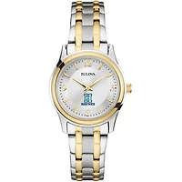 Women's Bulova  Silver/Gold Hartwick College Hawks Two-Tone Stainless Steel Watch