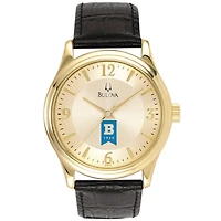 Men's Bulova  Gold/Black University of Baltimore Stainless Steel Watch with Leather Band