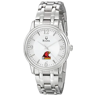 Men's Bulova  Silver Illinois Tech Scarlet Hawks Stainless Steel Quartz Watch