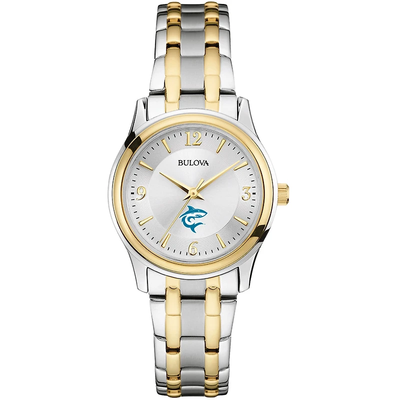 Women's Bulova Silver/Gold Hawaii Pacific Sharks Two-Tone Stainless Steel Watch