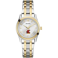 Women's Bulova  Silver/Gold Illinois Tech Scarlet Hawks Two-Tone Stainless Steel Watch
