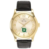 Men's Bulova  Gold/Black Belhaven Blazers Stainless Steel Watch with Leather Band