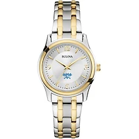 Women's Bulova  Silver/Gold Lawrence Technological University Blue Devils Two-Tone Stainless Steel Watch