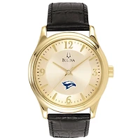 Men's Bulova  Gold/Black Broward Seahawks Stainless Steel Watch with Leather Band