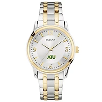 Men's Bulova  Silver/Gold Arkansas Tech Wonder Boys Two-Tone Stainless Steel Watch