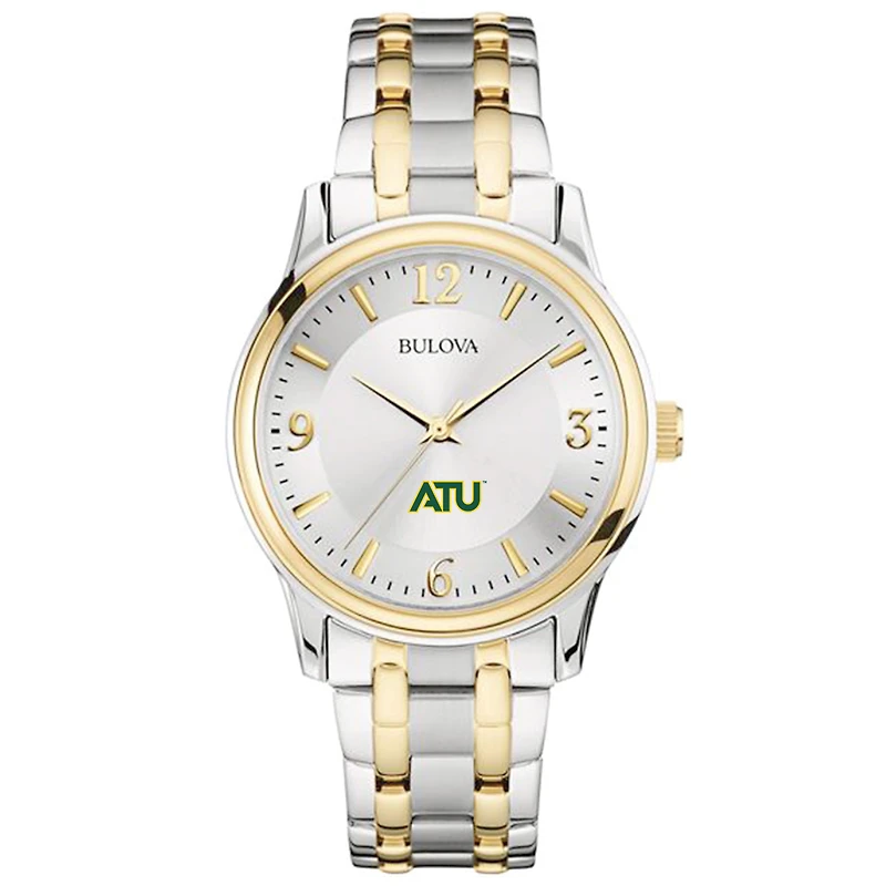 Men's Bulova Silver/Gold Arkansas Tech Wonder Boys Two-Tone Stainless Steel Watch