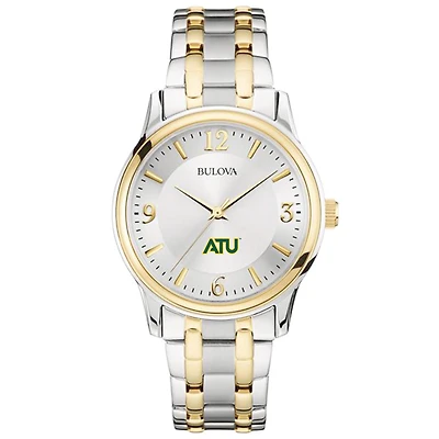 Men's Bulova Silver/Gold Arkansas Tech Wonder Boys Two-Tone Stainless Steel Watch