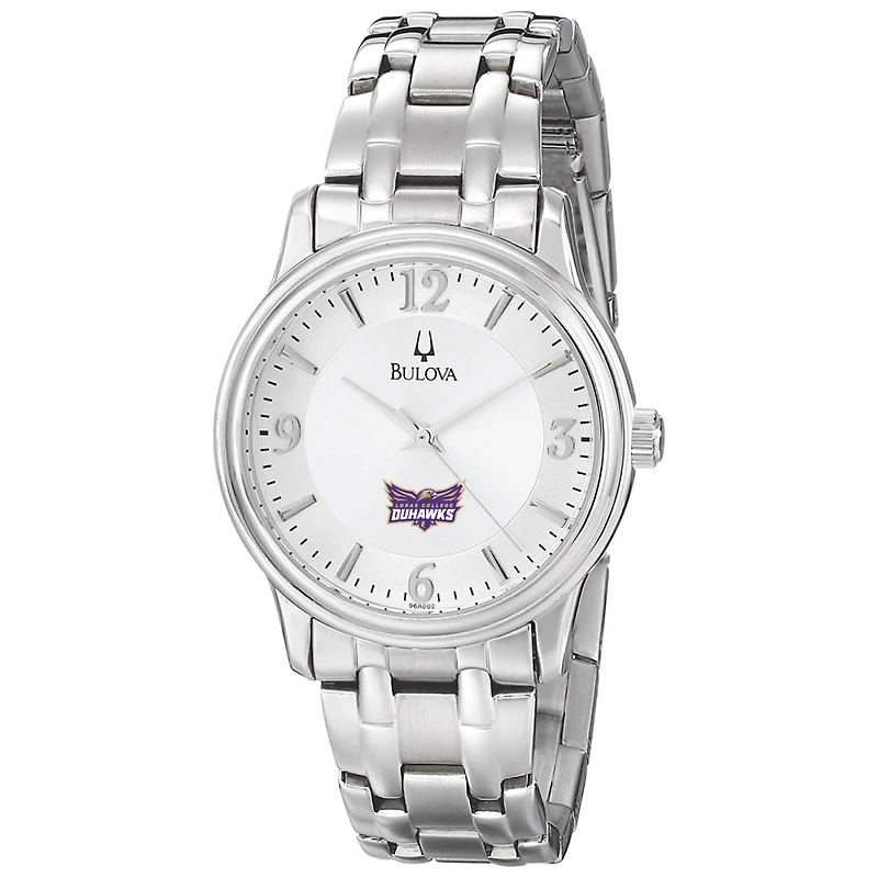 Men's Bulova Silver Loras College Duhawks Stainless Steel Quartz Watch