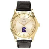 Men's Bulova  Gold/Black Capital University Comets Stainless Steel Watch with Leather Band
