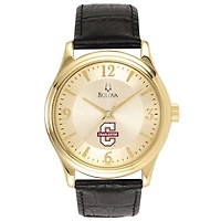 Men's Bulova  Gold/Black Charleston Cougars Stainless Steel Watch with Leather Band