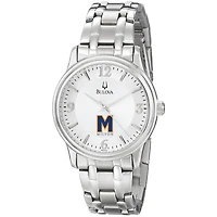Men's Bulova  Silver Milton Academy Mustangs Stainless Steel Quartz Watch