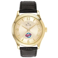 Men's Bulova  Gold/Black Florida Southern Mocs Stainless Steel Watch with Leather Band