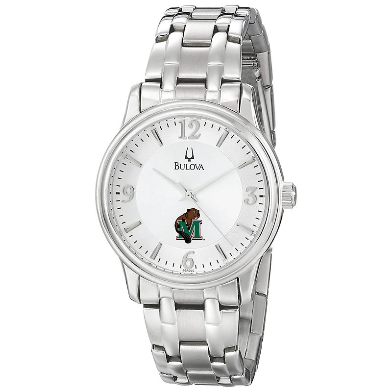 Men's Bulova Silver Minot State Beavers Stainless Steel Quartz Watch