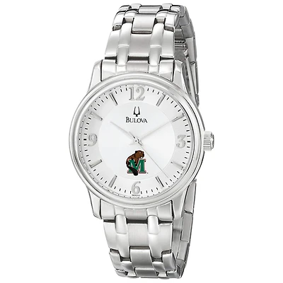 Men's Bulova Silver Minot State Beavers Stainless Steel Quartz Watch