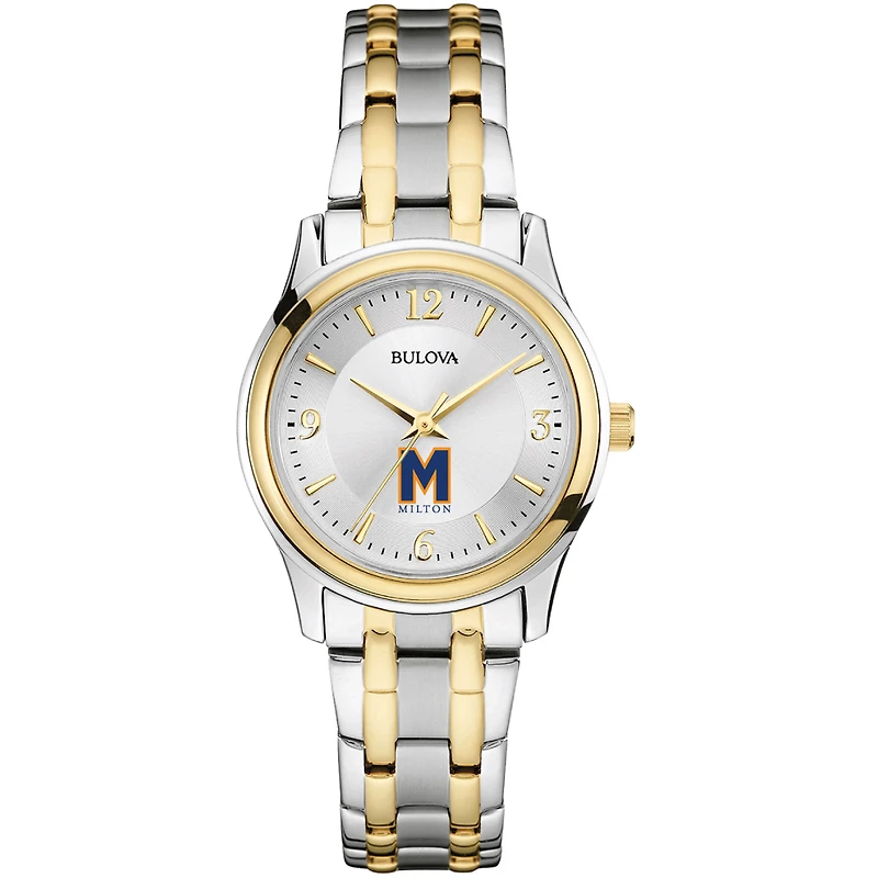 Women's Bulova Silver/Gold Milton Academy Mustangs Two-Tone Stainless Steel Watch