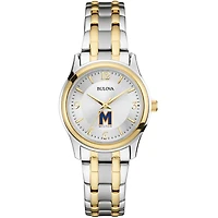 Women's Bulova  Silver/Gold Milton Academy Mustangs Two-Tone Stainless Steel Watch