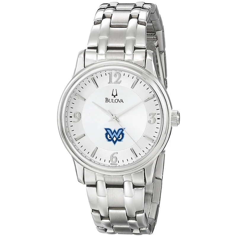 Men's Bulova Silver Mississippi University for Women Owls Stainless Steel Quartz Watch