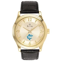 Men's Bulova  Gold/Black Hawaii Pacific Sharks Stainless Steel Watch with Leather Band
