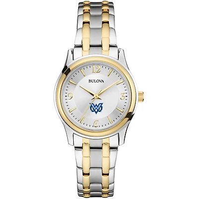 Women's Bulova  Silver/Gold Mississippi University for Women Owls Two-Tone Stainless Steel Watch