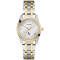 Women's Bulova  Silver/Gold Montevallo Falcons Two-Tone Stainless Steel Watch