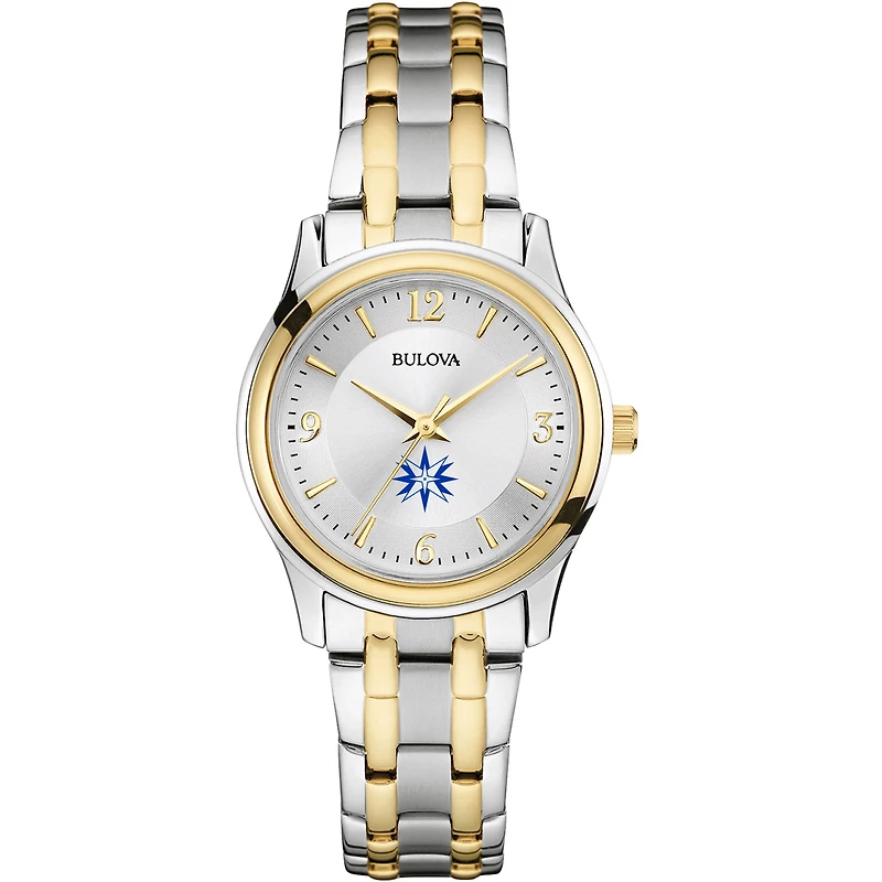 Women's Bulova  Silver/Gold Moravian Greyhounds Two-Tone Stainless Steel Watch