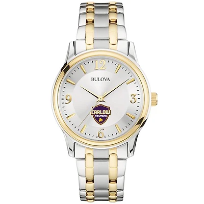 Men's Bulova  Silver/Gold Carlow University Celtics Two-Tone Stainless Steel Watch