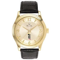Men's Bulova  Gold/Black University of Maryland Baltimore Stainless Steel Watch with Leather Band