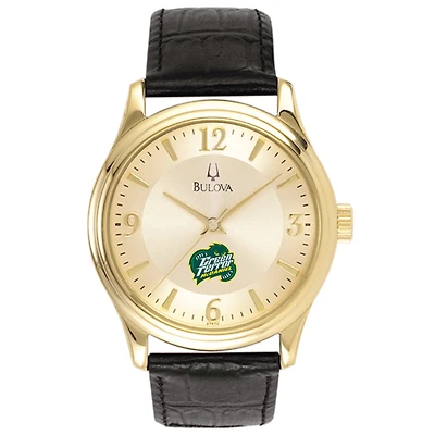 Men's Bulova Gold/Black McDaniel Green Terror Stainless Steel Watch with Leather Band