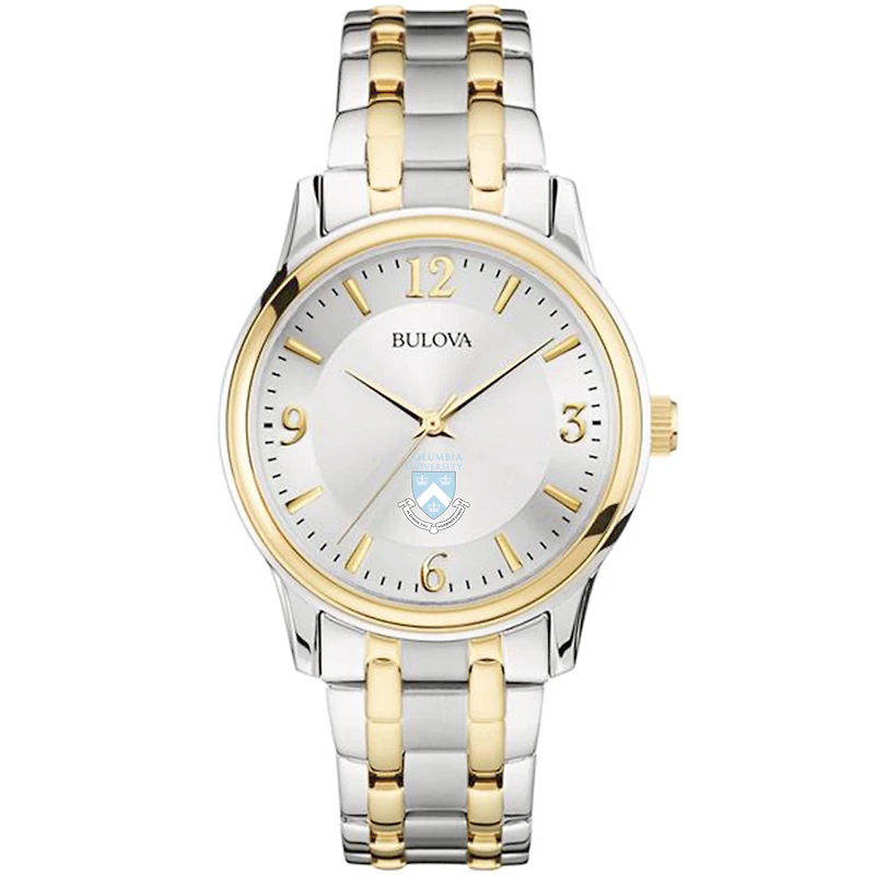 Men's Bulova  Silver/Gold Columbia University Two-Tone Stainless Steel Watch