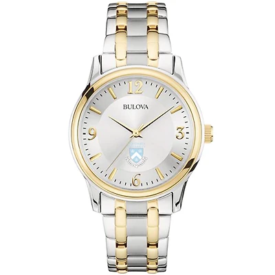 Men's Bulova  Silver/Gold Columbia University Two-Tone Stainless Steel Watch