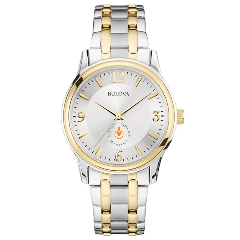 Men's Bulova Silver/Gold Culinary Institute of America Steels Two-Tone Stainless Steel Watch