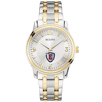 Men's Bulova  Silver/Gold Eastern Connecticut State Warriors Two-Tone Stainless Steel Watch