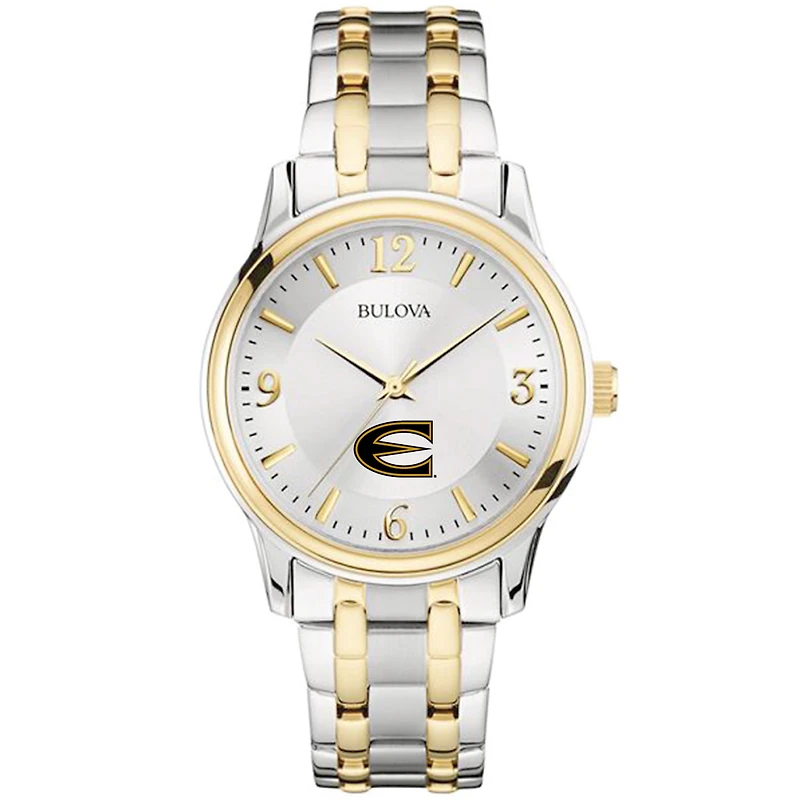 Men's Bulova  Silver/Gold Emporia State Hornets Two-Tone Stainless Steel Watch