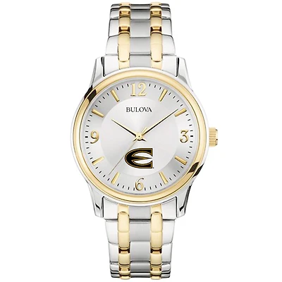 Men's Bulova  Silver/Gold Emporia State Hornets Two-Tone Stainless Steel Watch