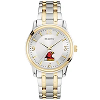 Men's Bulova  Silver/Gold Illinois Tech Scarlet Hawks Two-Tone Stainless Steel Watch
