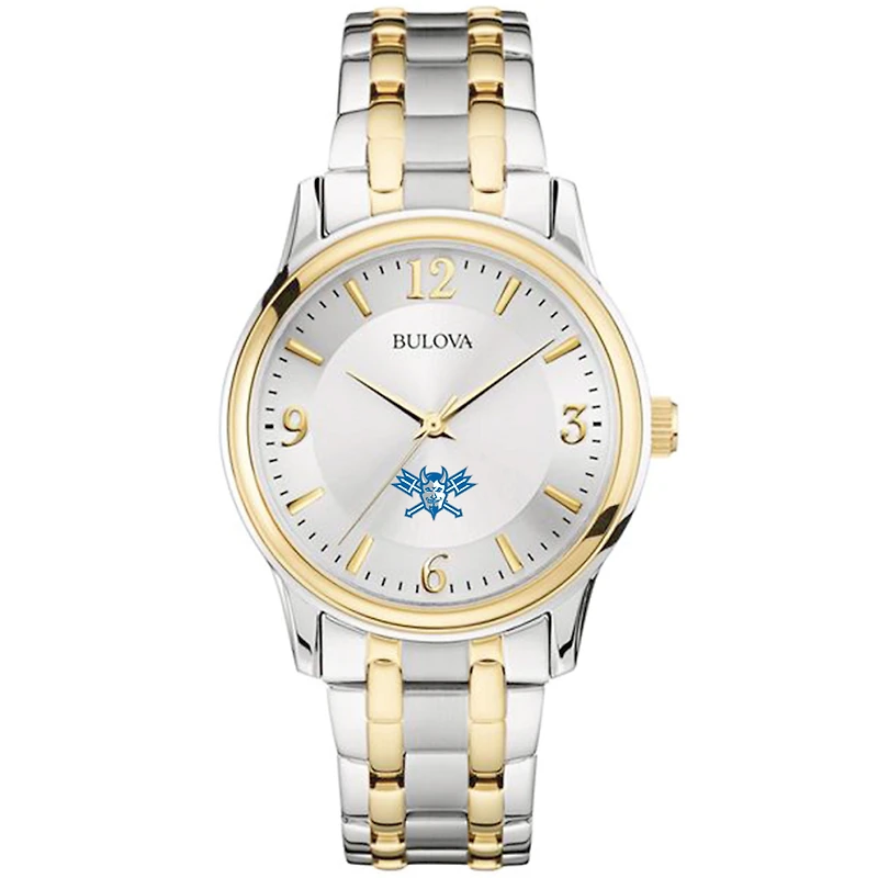 Men's Bulova  Silver/Gold Lawrence Technological University Blue Devils Two-Tone Stainless Steel Watch