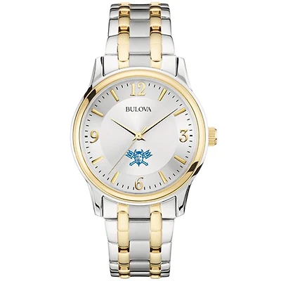 Men's Bulova Silver/Gold Lawrence Technological University Blue Devils Two-Tone Stainless Steel Watch