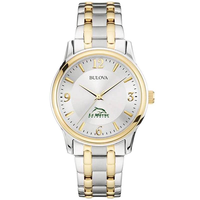 Men's Bulova Silver/Gold Le Moyne Dolphins Two-Tone Stainless Steel Watch