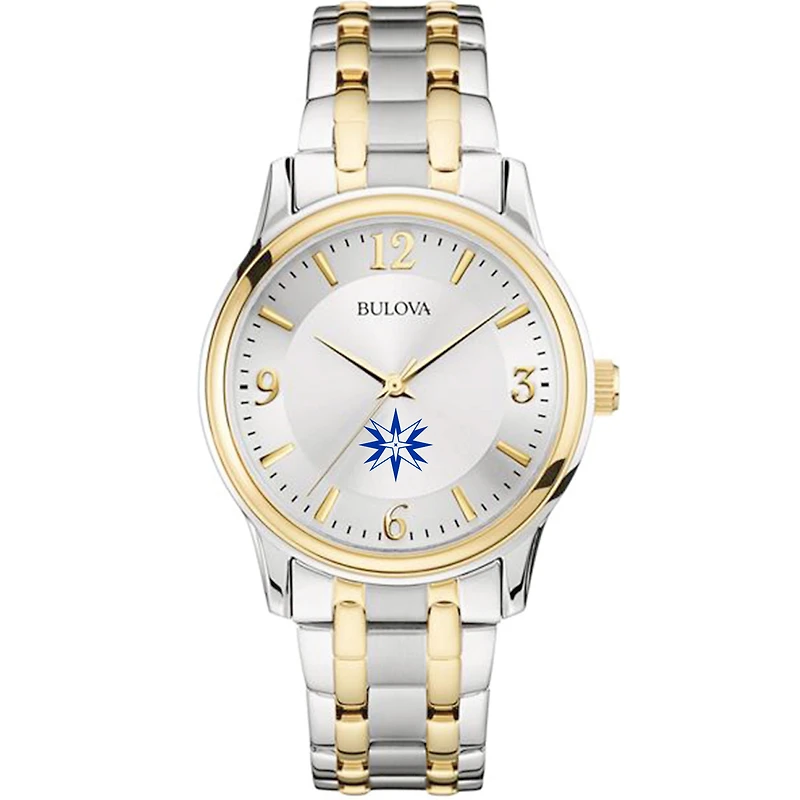 Men's Bulova  Silver/Gold Moravian Greyhounds Two-Tone Stainless Steel Watch