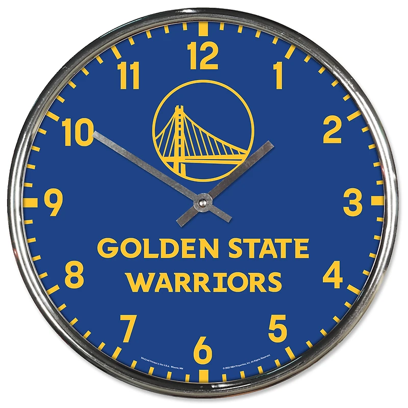WinCraft Golden State Warriors Chrome Wall Clock