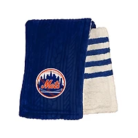 Pegasus New York Mets 60" x 70" Cable Knit Sherpa Stripe Blanket