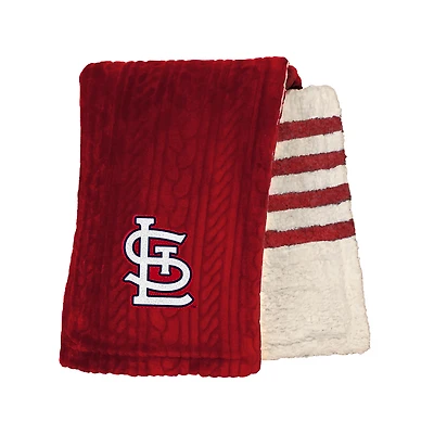 Pegasus St. Louis Cardinals 60" x 70" Cable Knit Sherpa Stripe Blanket