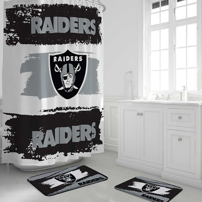 Pegasus Las Vegas Raiders Shower Curtain & Bath Mat Set